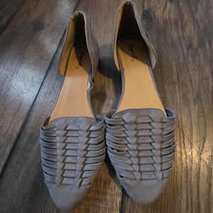 Qupid Gray Woven Flats